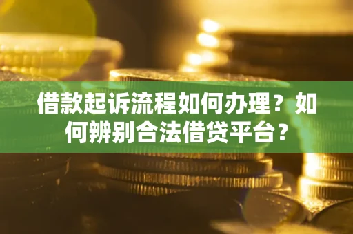 武汉借款起诉流程如何办理？如何辨别合法借贷平台？