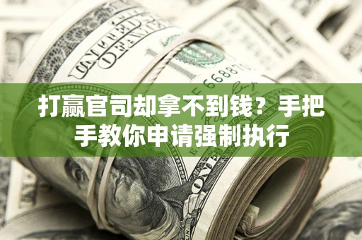 武汉打赢官司却拿不到钱？手把手教你申请强制执行