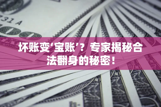 武汉坏账变‘宝账’？专家揭秘合法翻身的秘密！